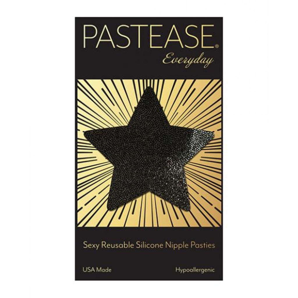 Pastease Reusable Liquid Star Nipple Pasties - Black