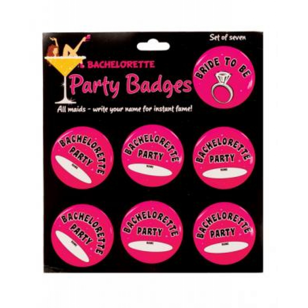 Bachelorette Party Badges Set of 7