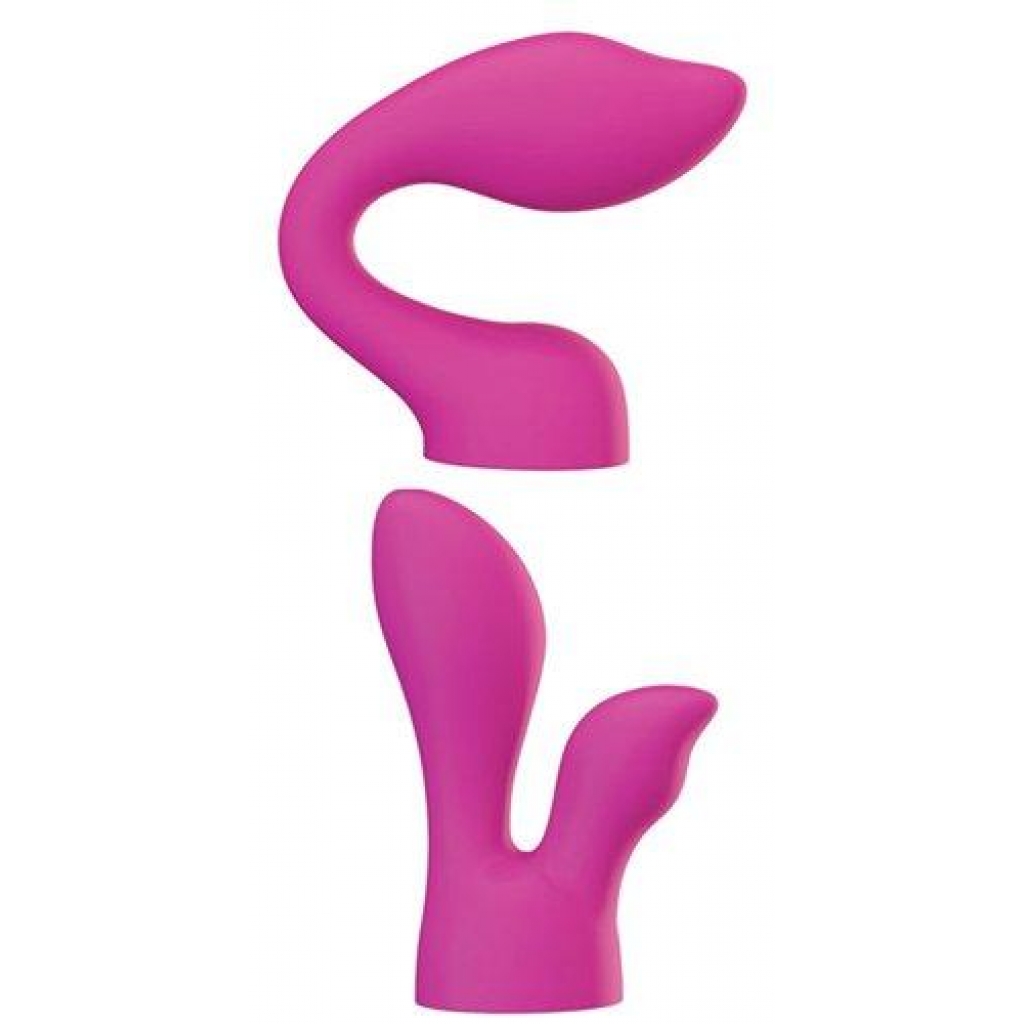 Palm Power Sensual Attachments - 2 Silicone Heads - Pink