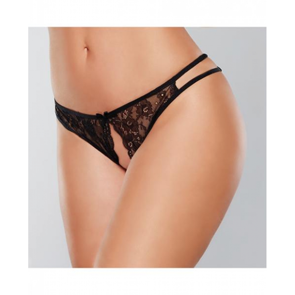 Adore Love Sick Open Lace Panty - Black O/S