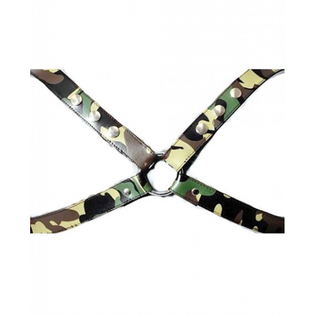 Sensual Sin Leather X Harness - Camo Style