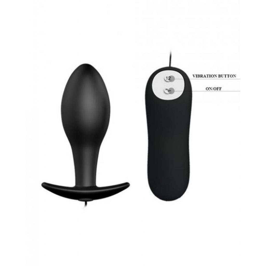 Pretty Love Vibrating Bulb-Shaped Butt Plug - Classic Black