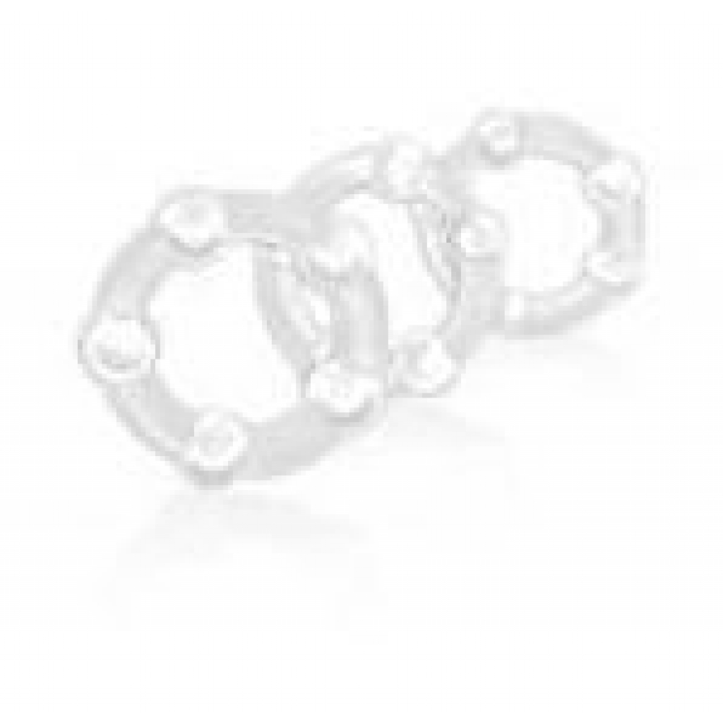 Beaded Cock Rings 3 Piece Set - Clear