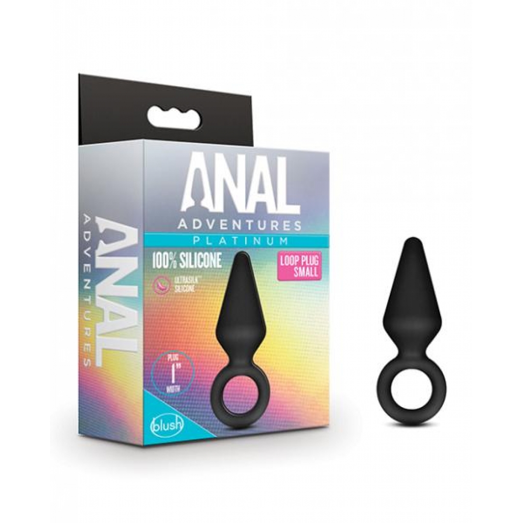 Blush Anal Adventures Platinum Silicone Loop Plug: Small Black