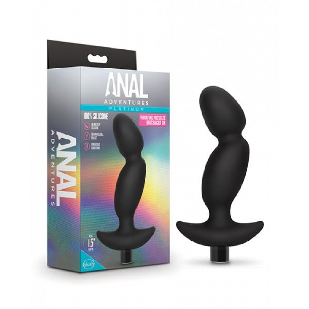 Blush Platinum Silicone Vibrating Prostate Massager - Black