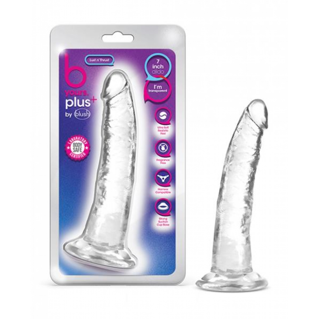 Blush B Yours Plus Lust N' Thrust Dildo - Clear