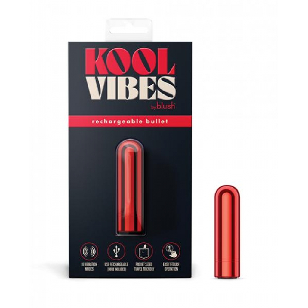 Blush Kool Vibes Mini Rechargeable Bullet - Cherry Red