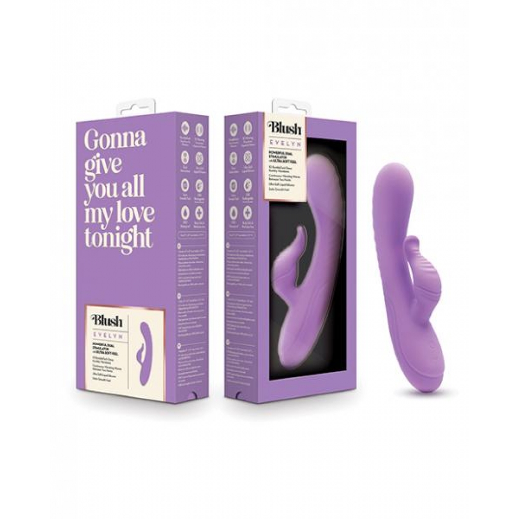 Blush Evelyn Rabbit Vibrator: Purple