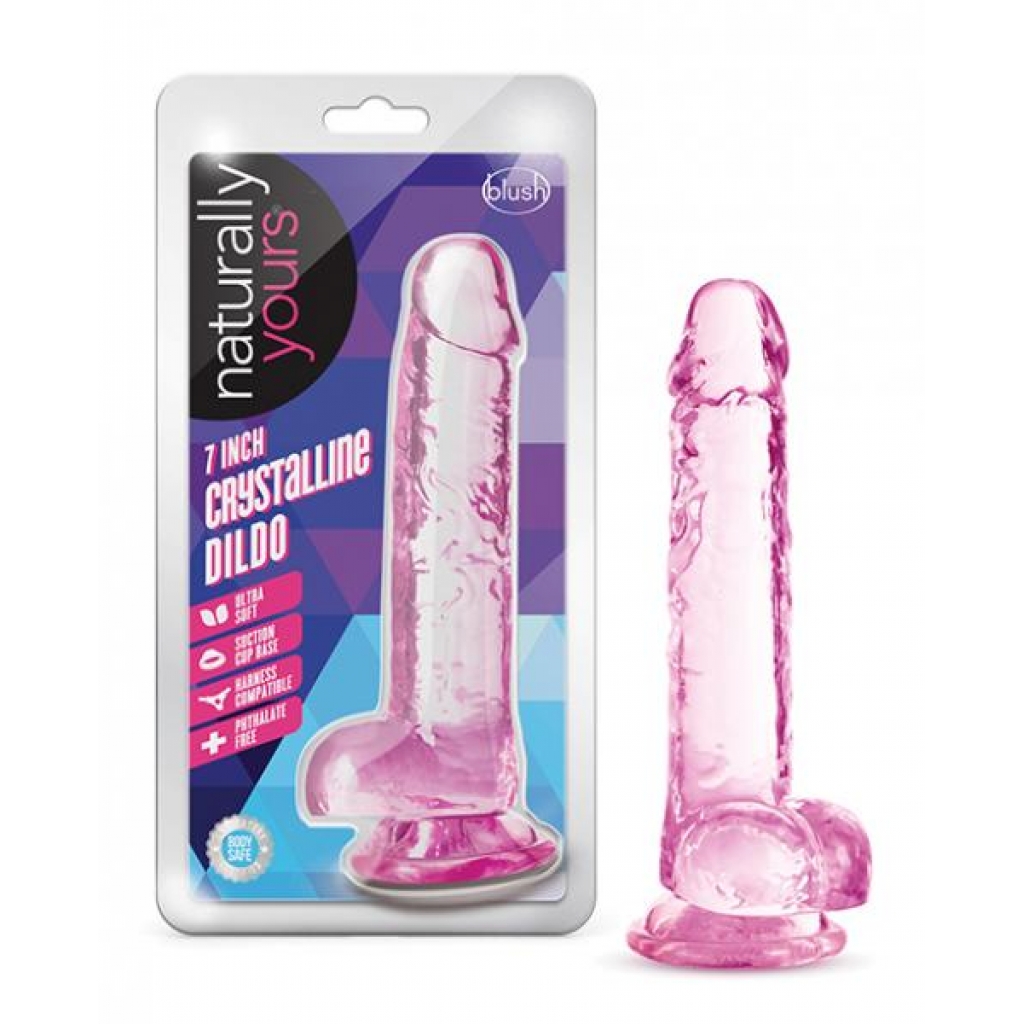 Blush Naturally Yours 7-Inch Crystalline Dildo - Rose