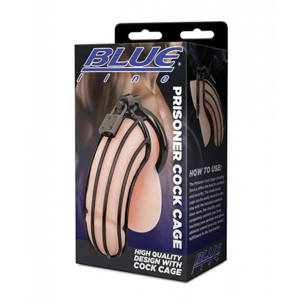 Blue Line Prisoner Cock Cage - Black