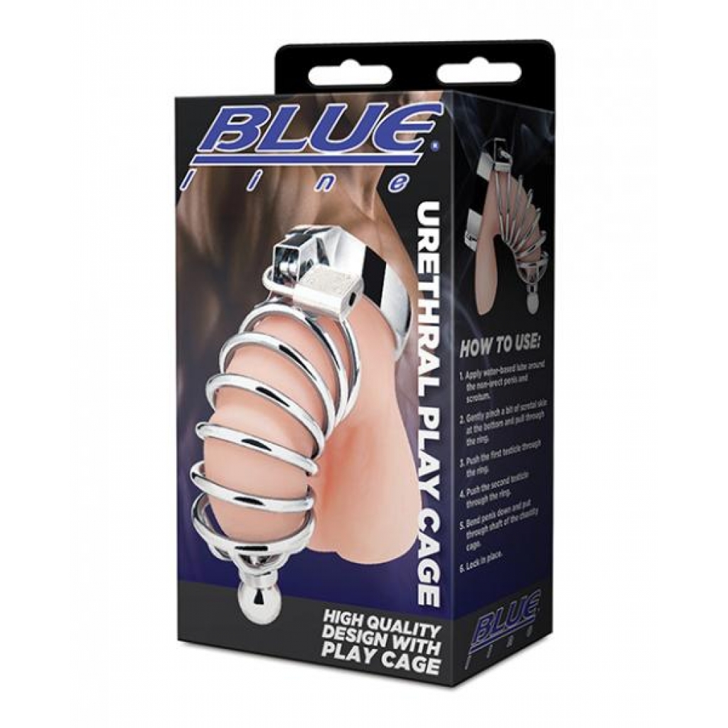 Blue Line Urethral Play Cage - Silver