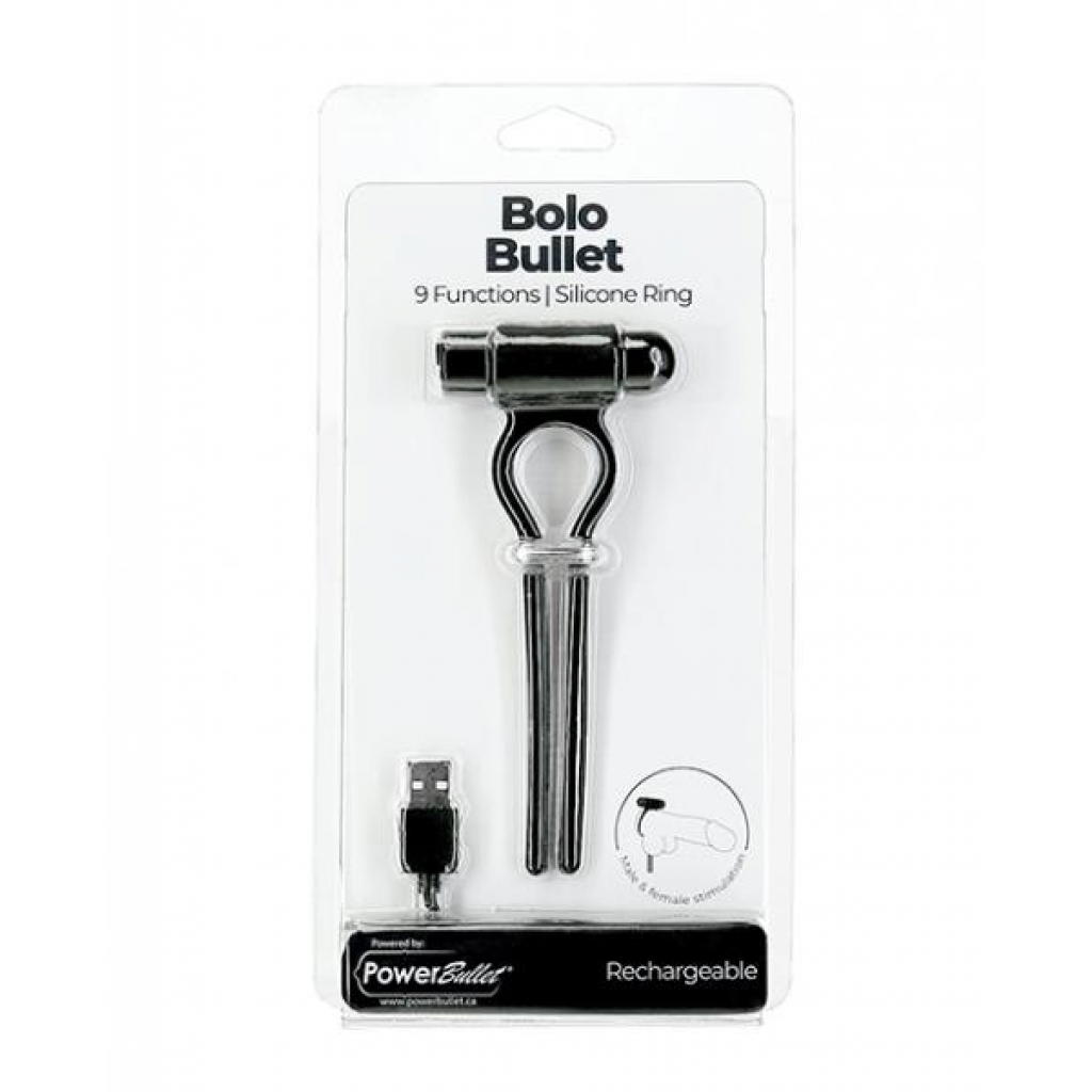 Bolo Bullet Vibrating Adjustable Cock Tie - Black