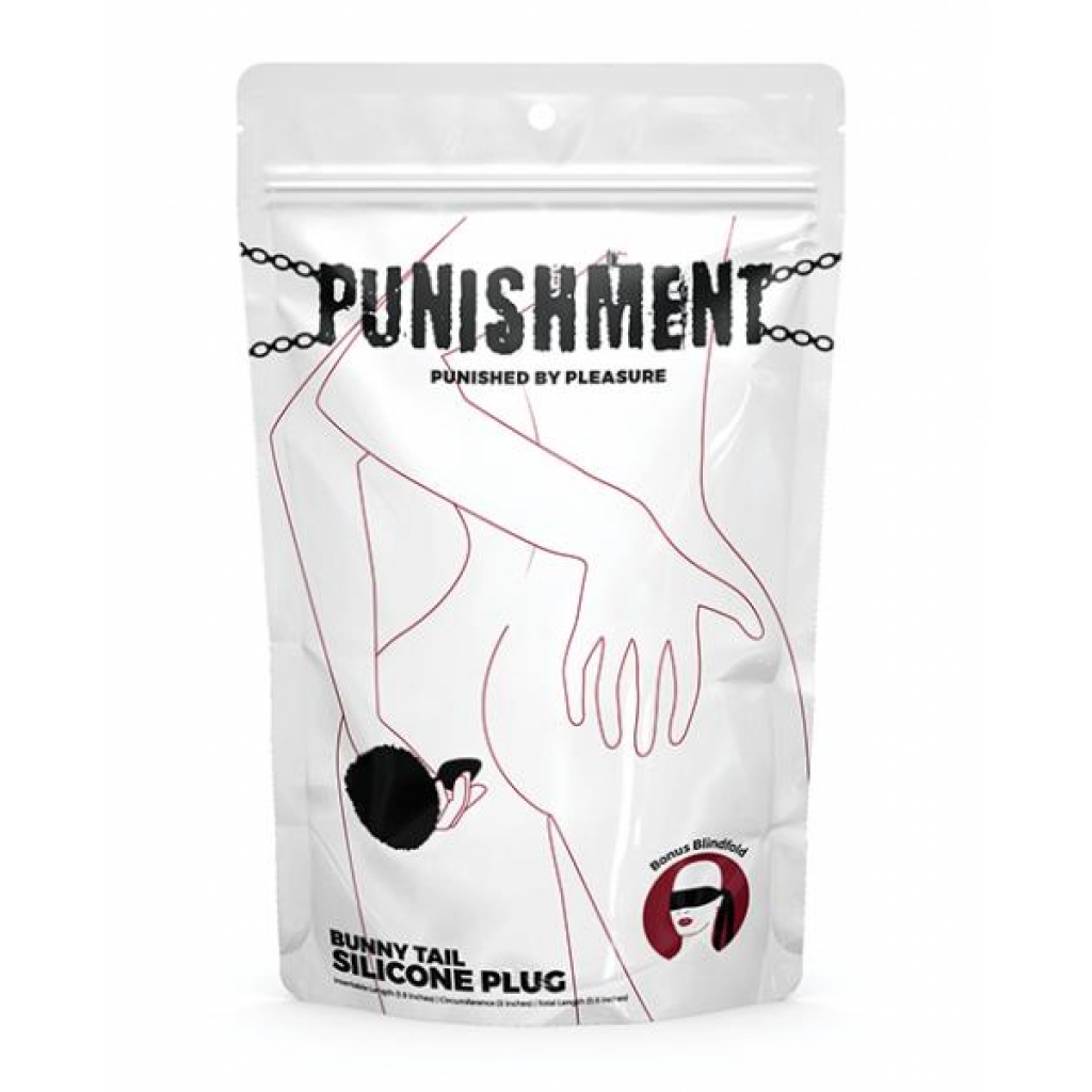 Punishment Bunny Tail Butt Plug - Black