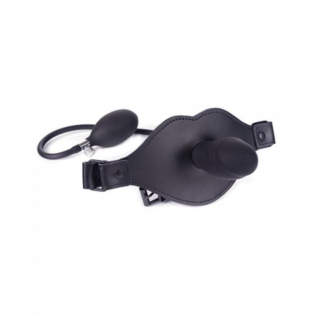 Spartacus Inflatable Dildo Gag with Hand Pump - Black