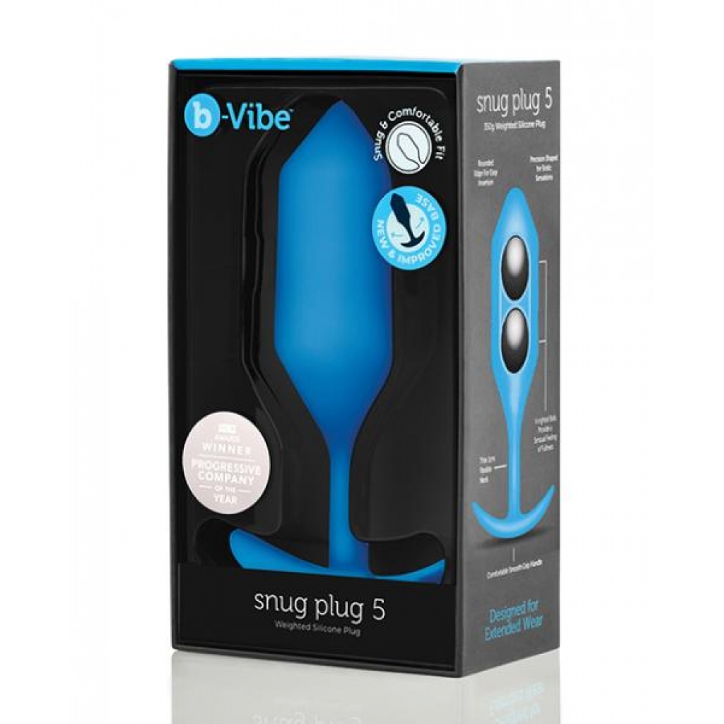 B-vibe Weighted Snug Plug 5 - 350g Blue