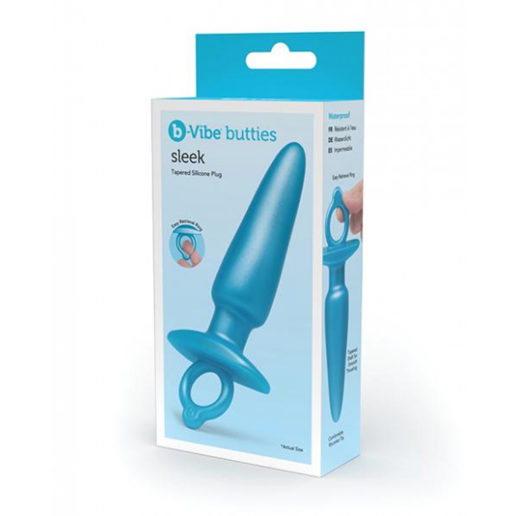 b-Vibe Sleek Tapered Silicone Plug - Blue