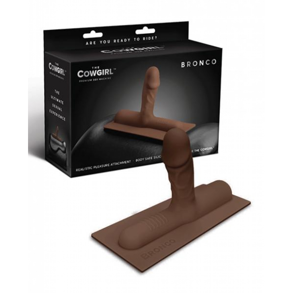 Realistic Cowgirl Bronco Silicone Attachment in Chocolate Brown