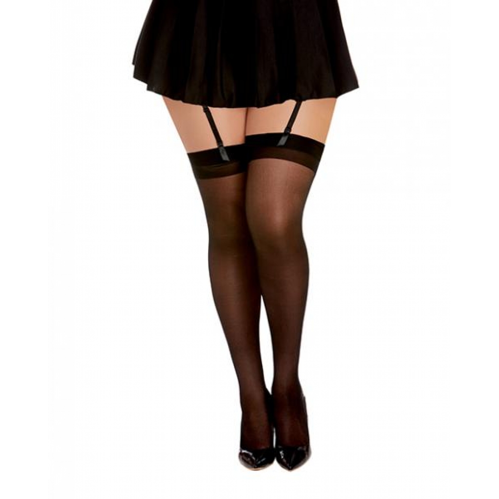 Thigh High Back Seam Stockings - Black