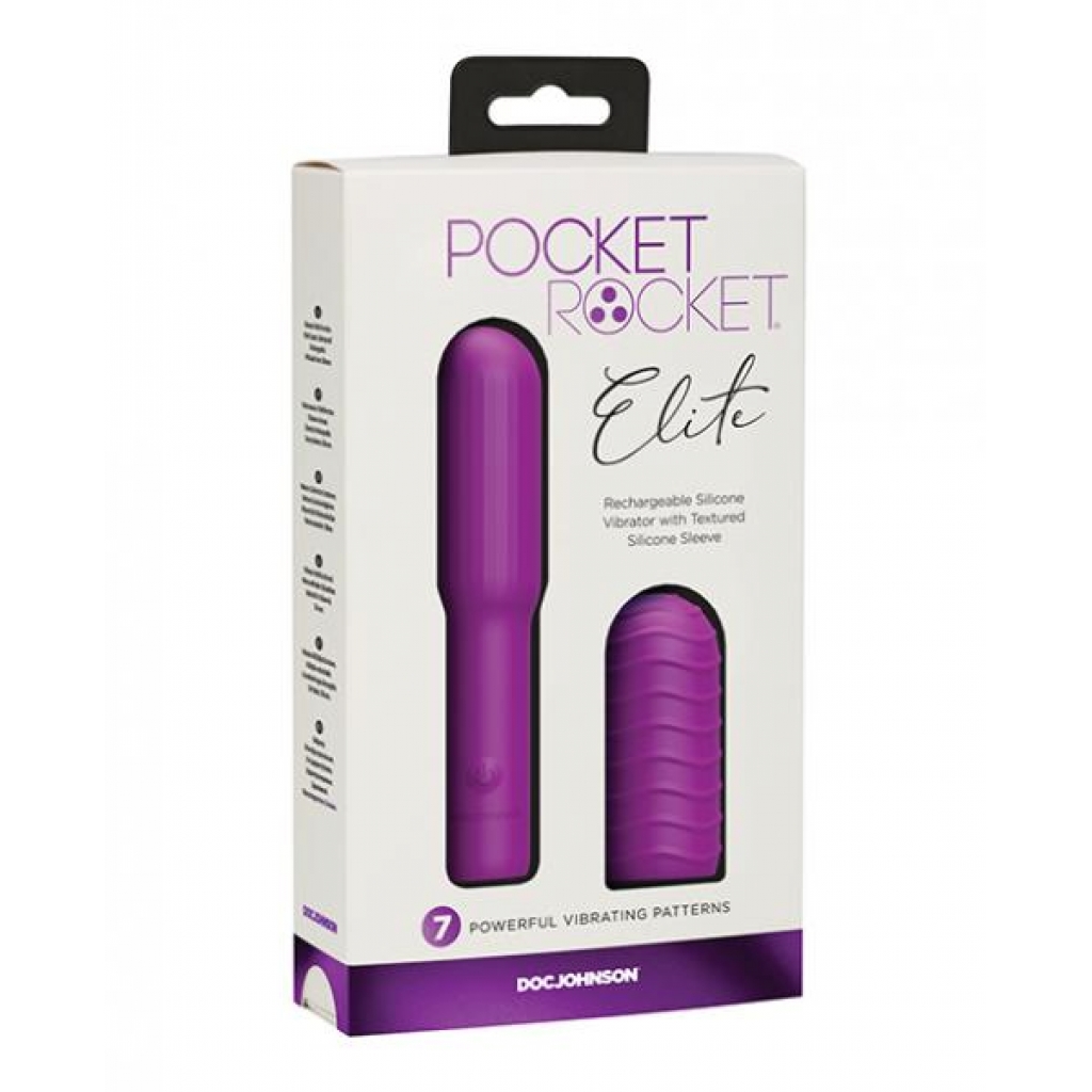 Pocket Rocket Elite Rechargeable W/ Removable Sleeve - Purple