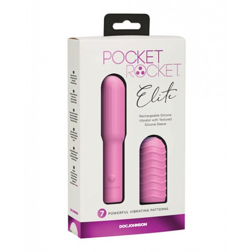 Pocket Rocket Elite Rechargeable with Removable Sleeve - Pink