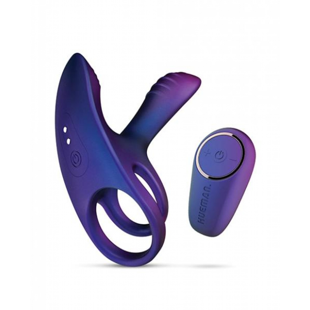 Hueman Infinity Ignite Vibrating Cock Ring - Purple