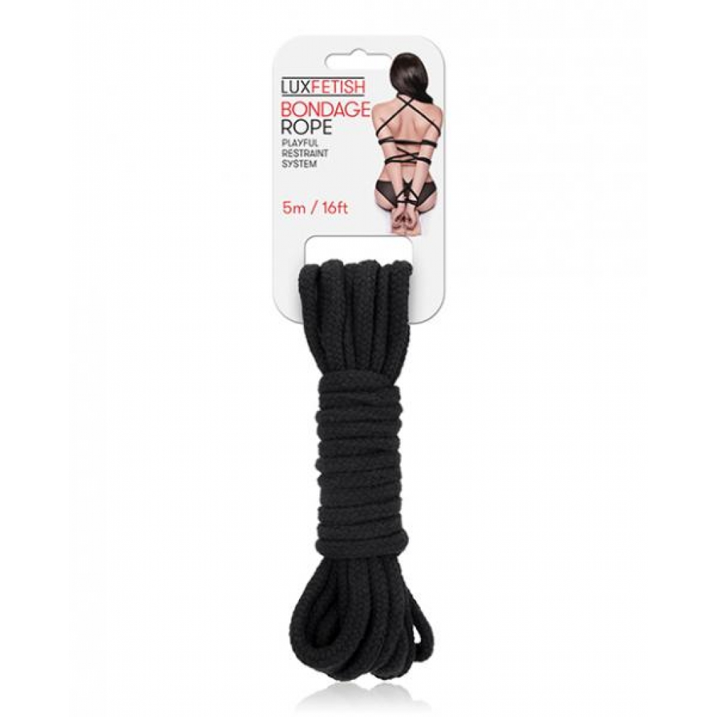 Lux Fetish Bondage Rope - 5m/16 Ft Black