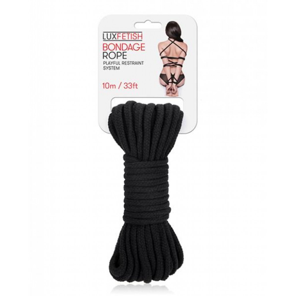 Lux Fetish Bondage Rope - 33 Feet, Black