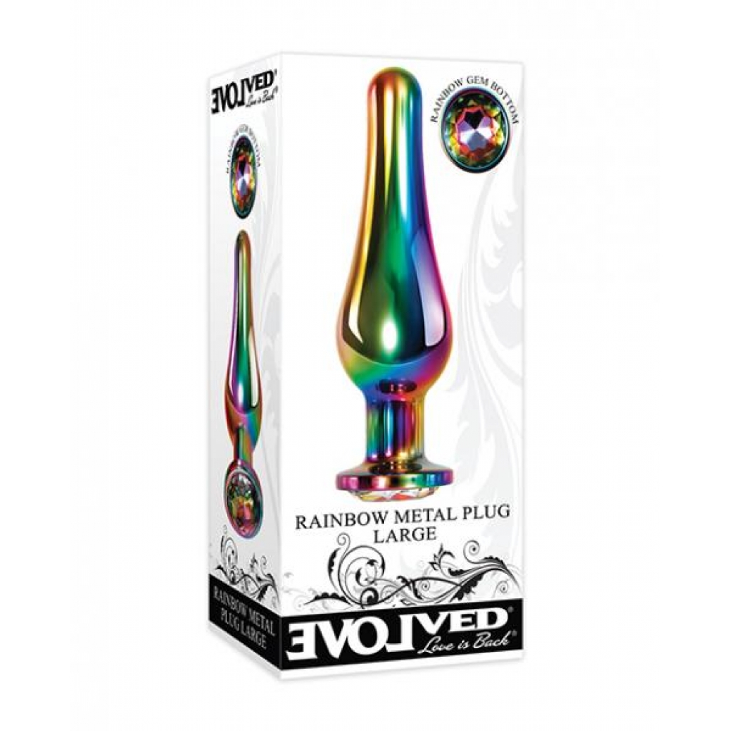 Evolved Rainbow Metal Plug - Large, Vibrant Pleasure Device