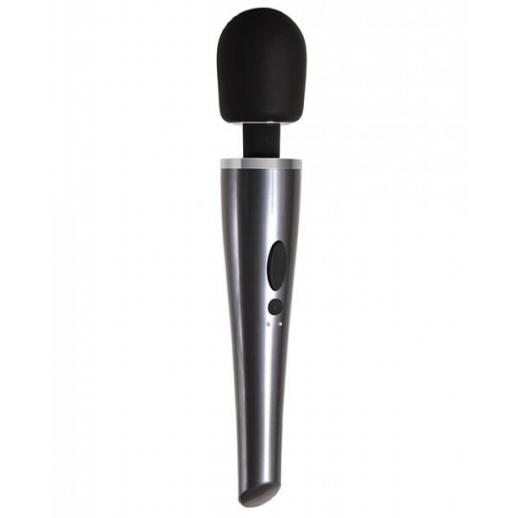 Mighty Metallic Wand Body Massager in Gray/Black