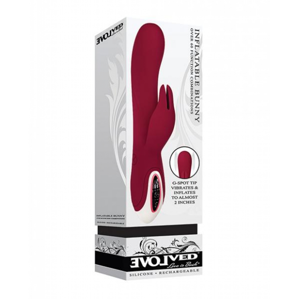 Evolved Inflatable Bunny Dual Stim - Rechargeable Burgundy