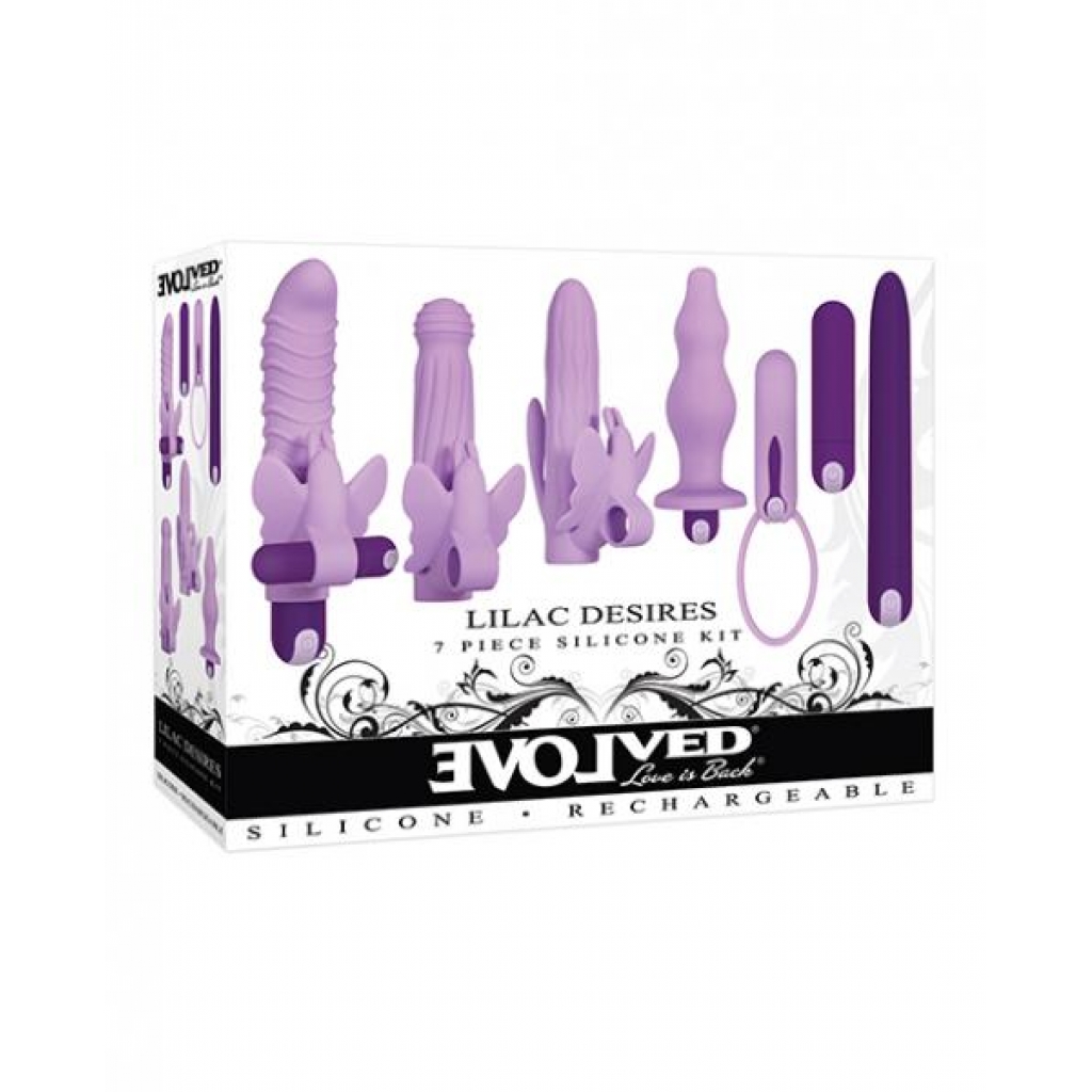 Evolved Lilac Desires Vibrator - Versatile 7-Piece Butterfly Kit