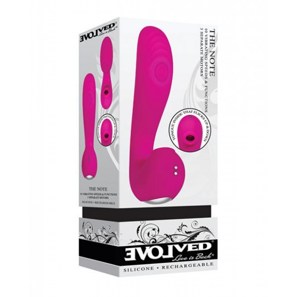 Evolved The Note Thumping Licking Vibrator in Pink