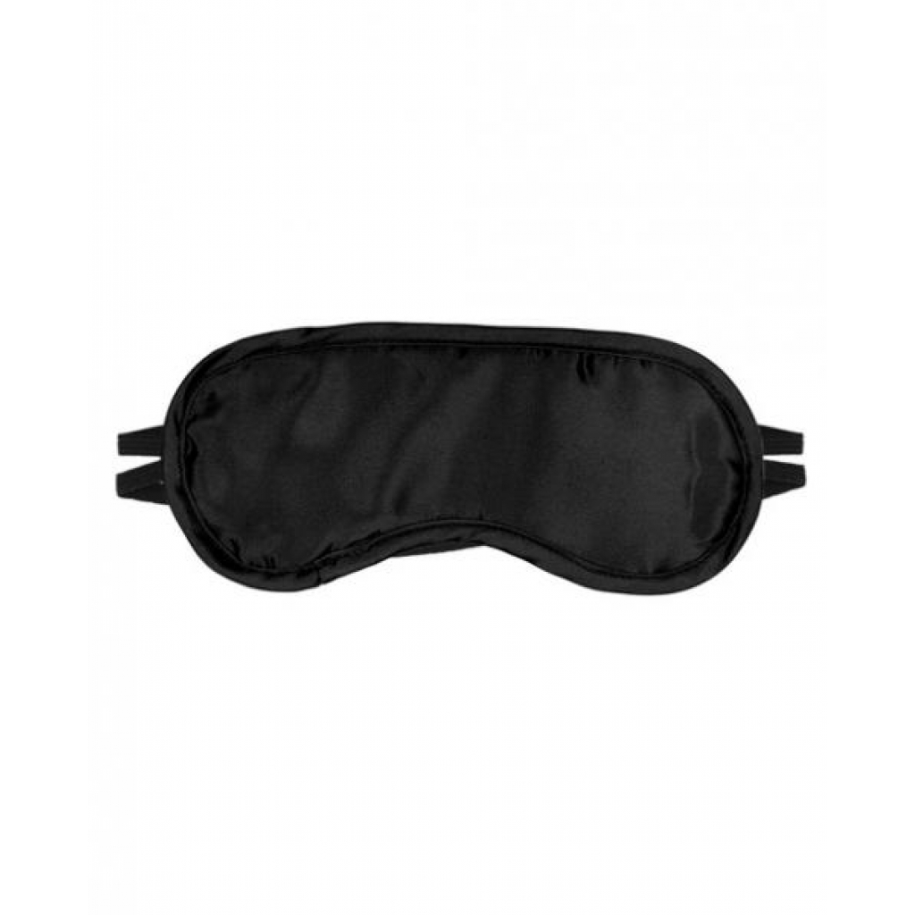 Soft Satin Blindfold with Two Straps - Black