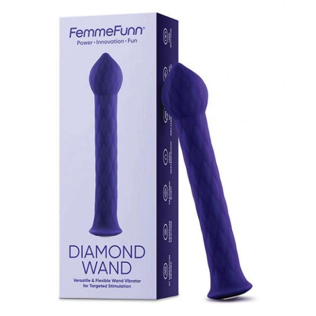 Femme Funn Diamond Wand - Luxurious Dark Purple Pleasure Tool