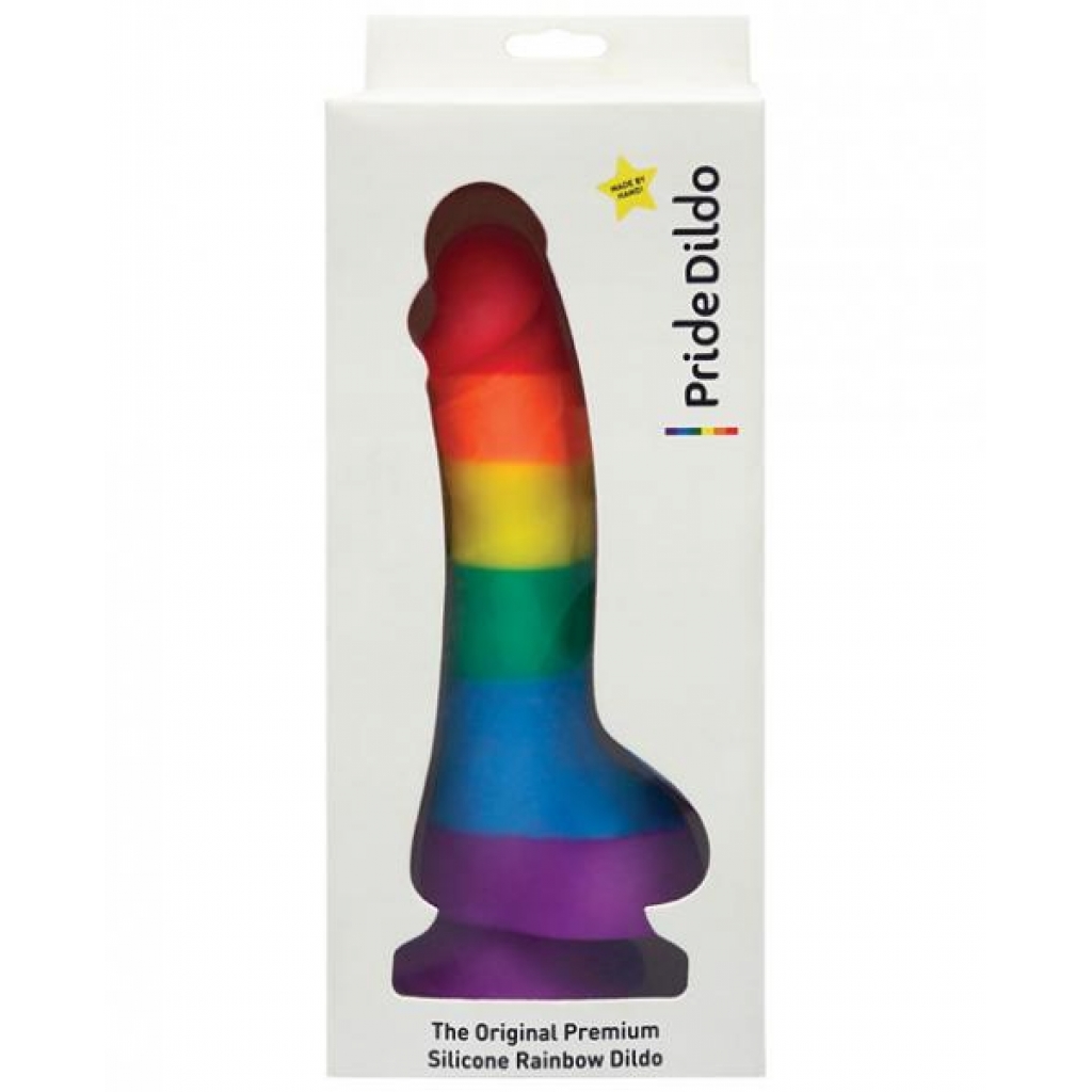 Pride Dildo with Balls - Vibrant Rainbow Design