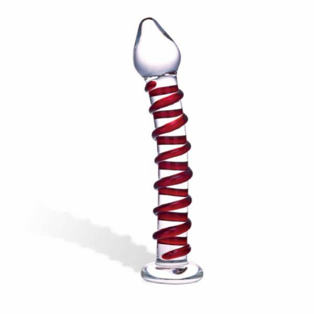 Mr. Swirly Glass Dildo - Red