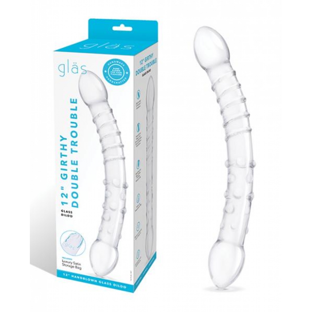 Glas 12-Inch Double Trouble Dildo - Clear