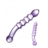 Purple Rain Ribbed Glass Dildo