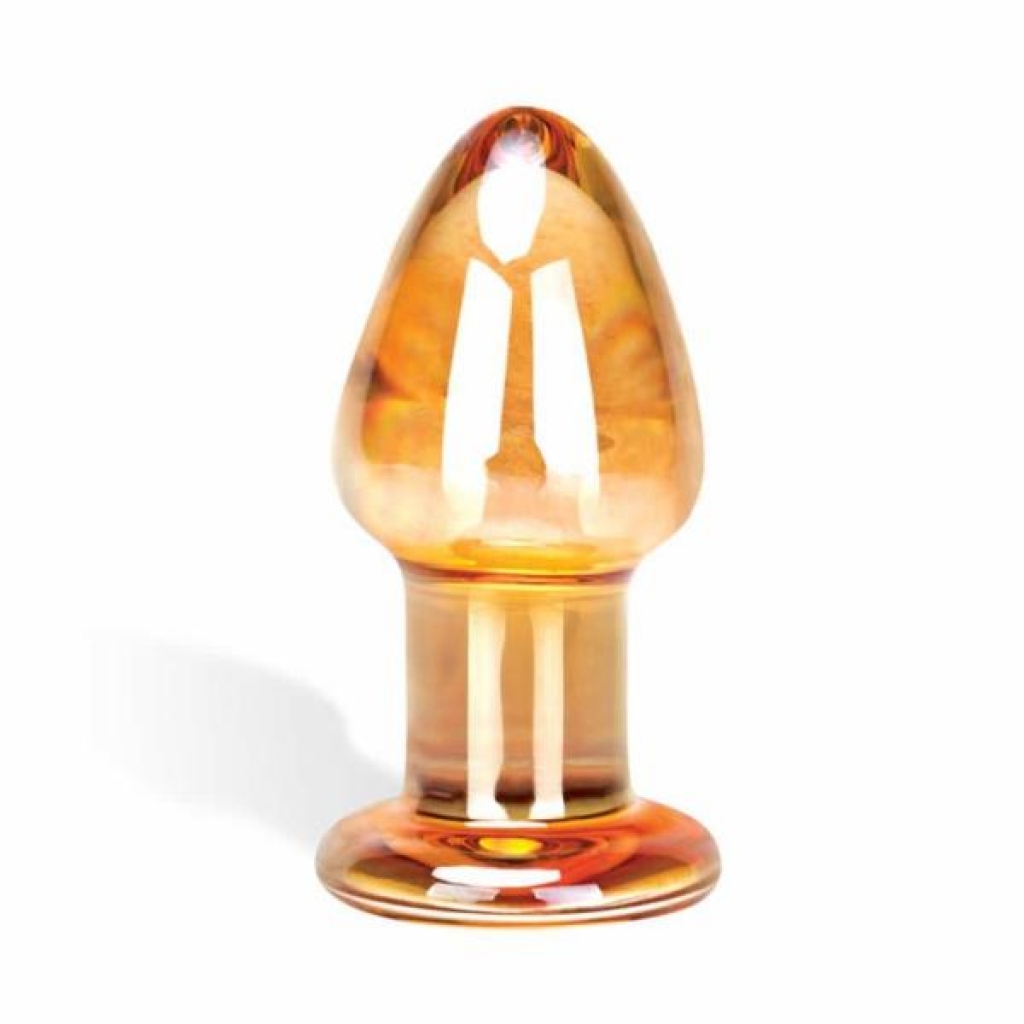 Glas Over Easy Glass Butt Plug - Orange