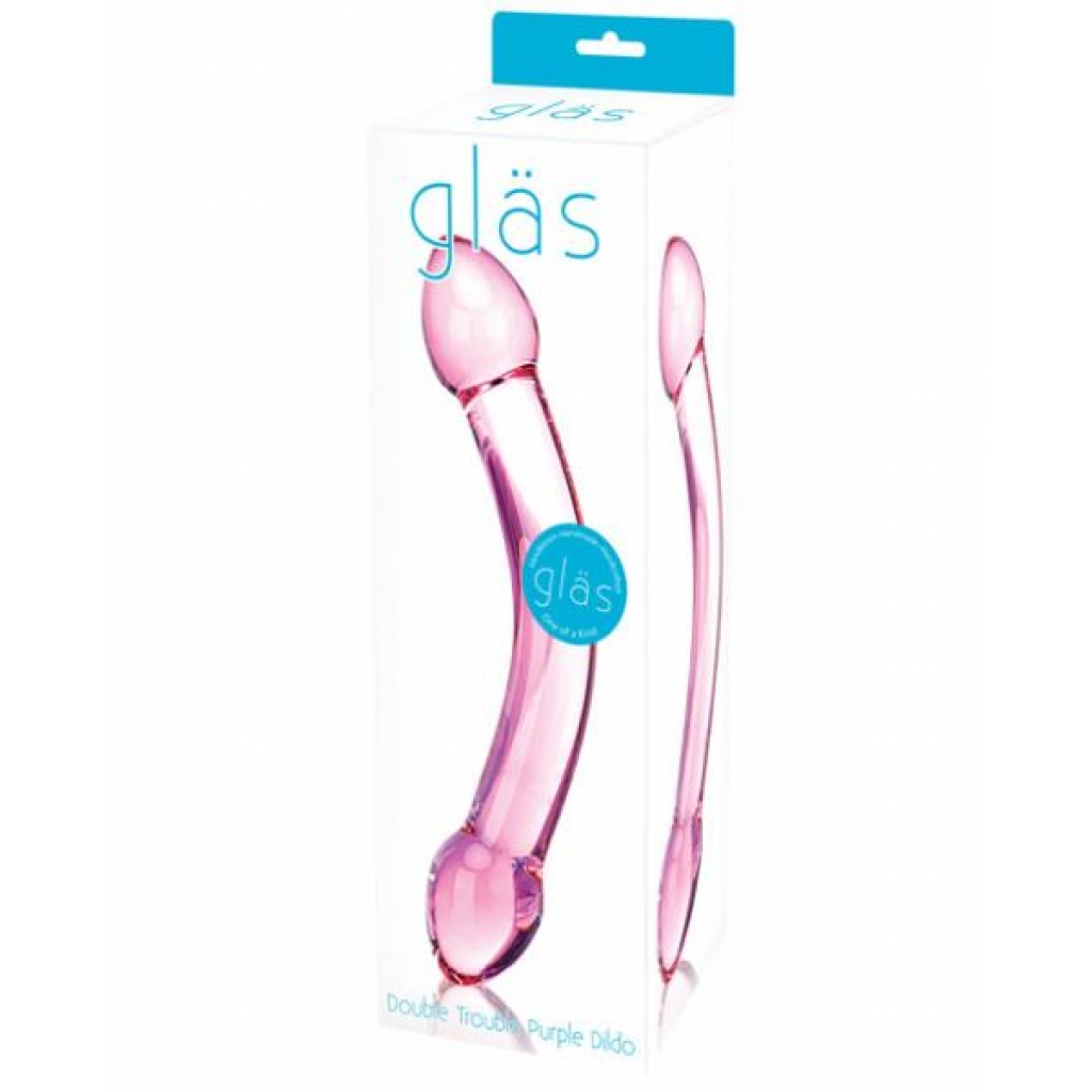 Glas Double Trouble Glass Dildo - Purple