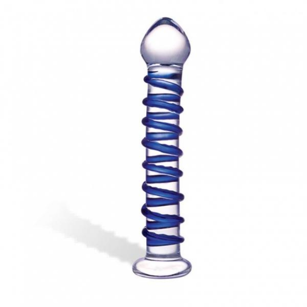 Glas Spiral Glass Dildo - Blue & Clear