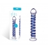 Glas Spiral Glass Dildo - Blue & Clear