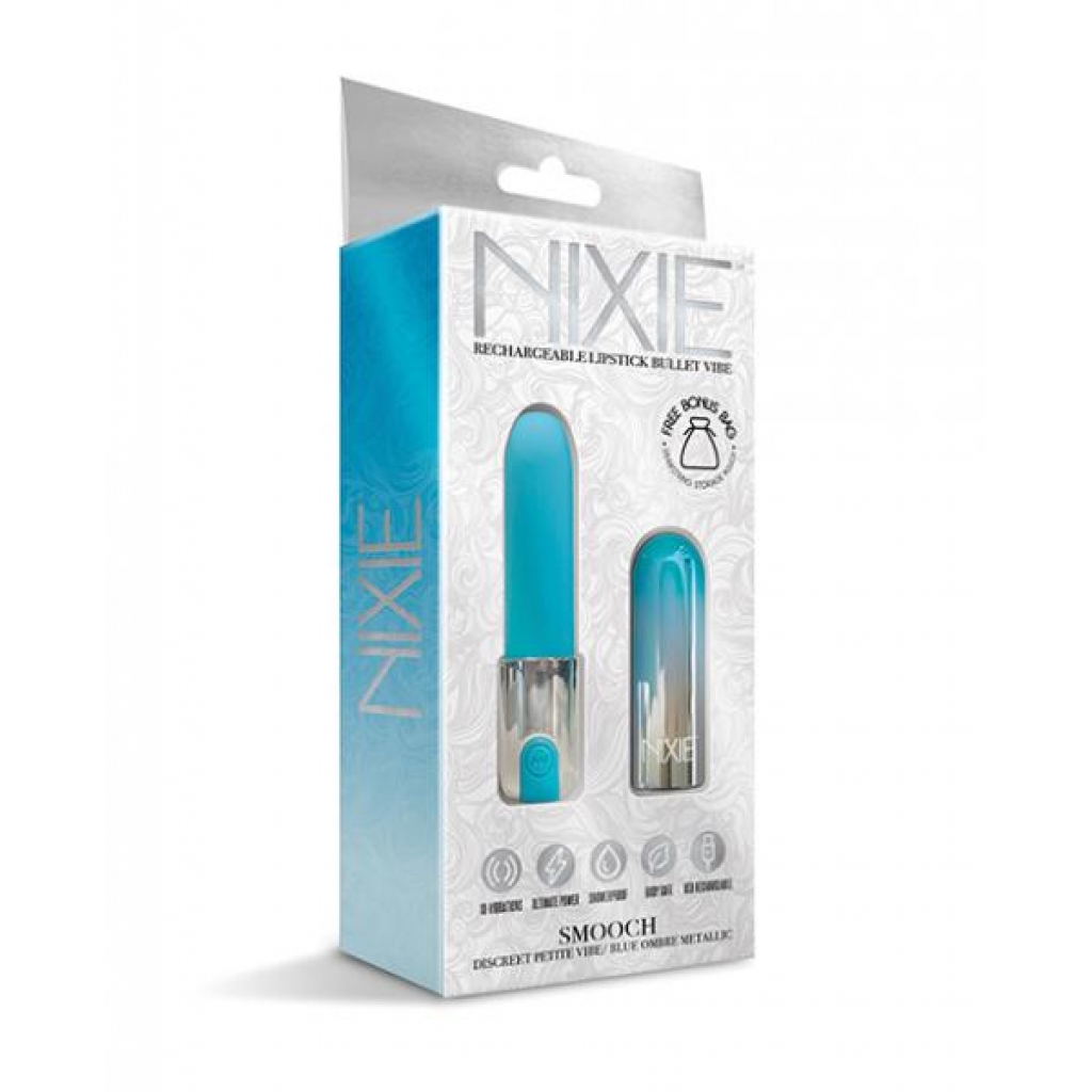 Nixie Smooch - Rechargeable Lipstick Vibrator - Blue Ombre