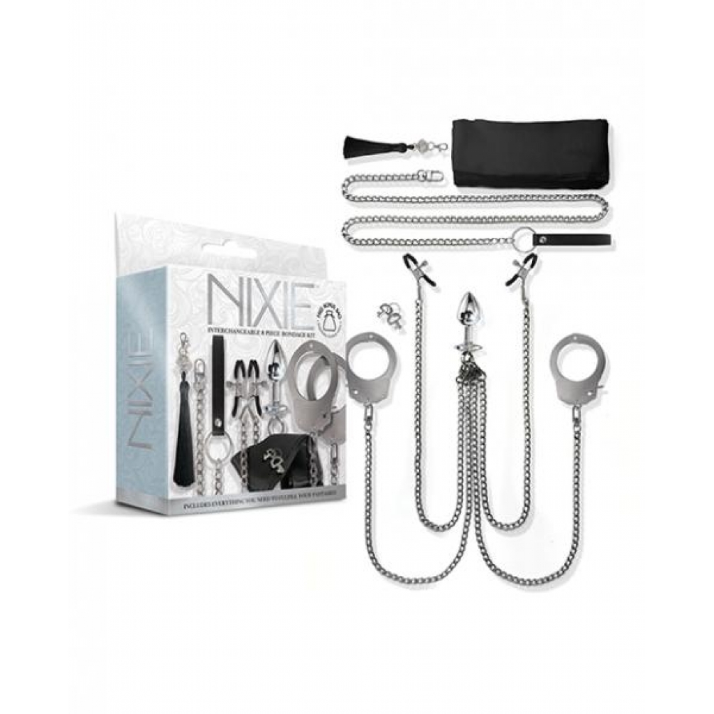 Nixie Interchangeable 8-Piece Bondage Kit - Silver