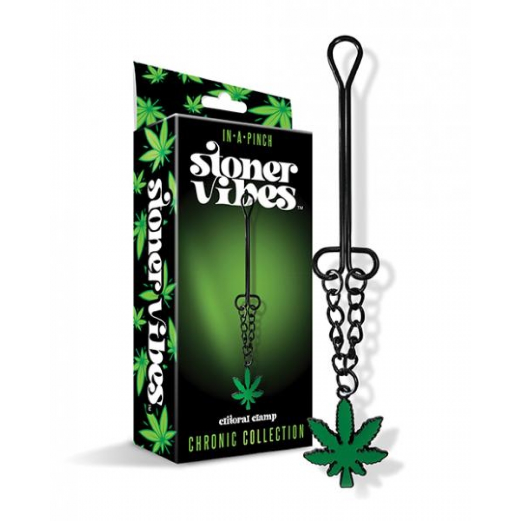 Stoner Vibes Clitoral Clamp with Chain - Green