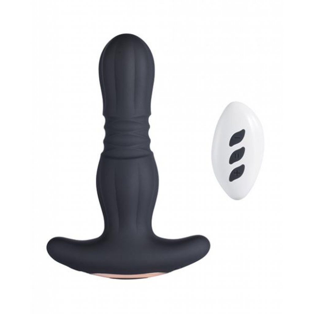 Agas Thrusting Butt Plug with Remote Control - Black