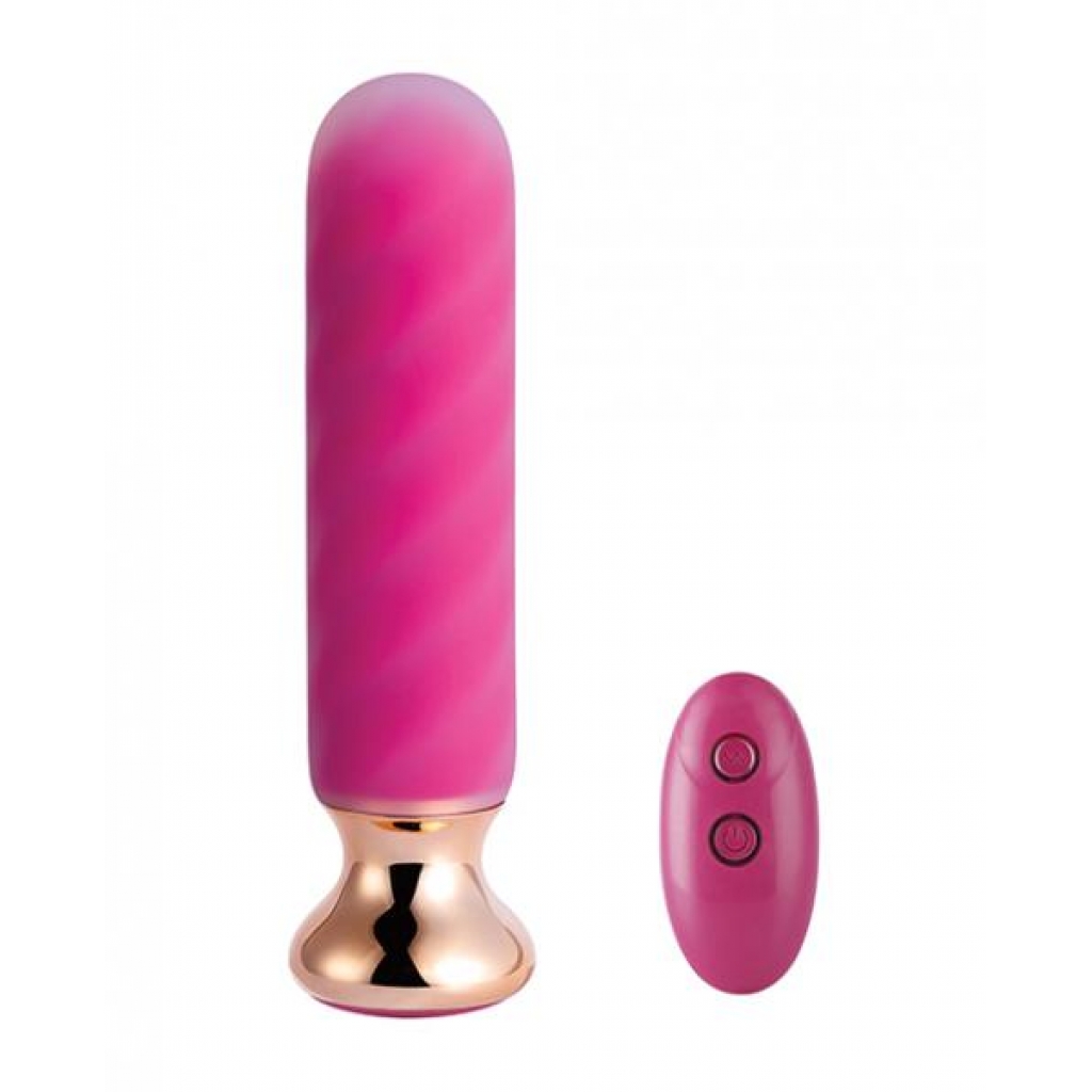 Rose Twister Hands-free Remote Vibrating Anal Plug - Pink