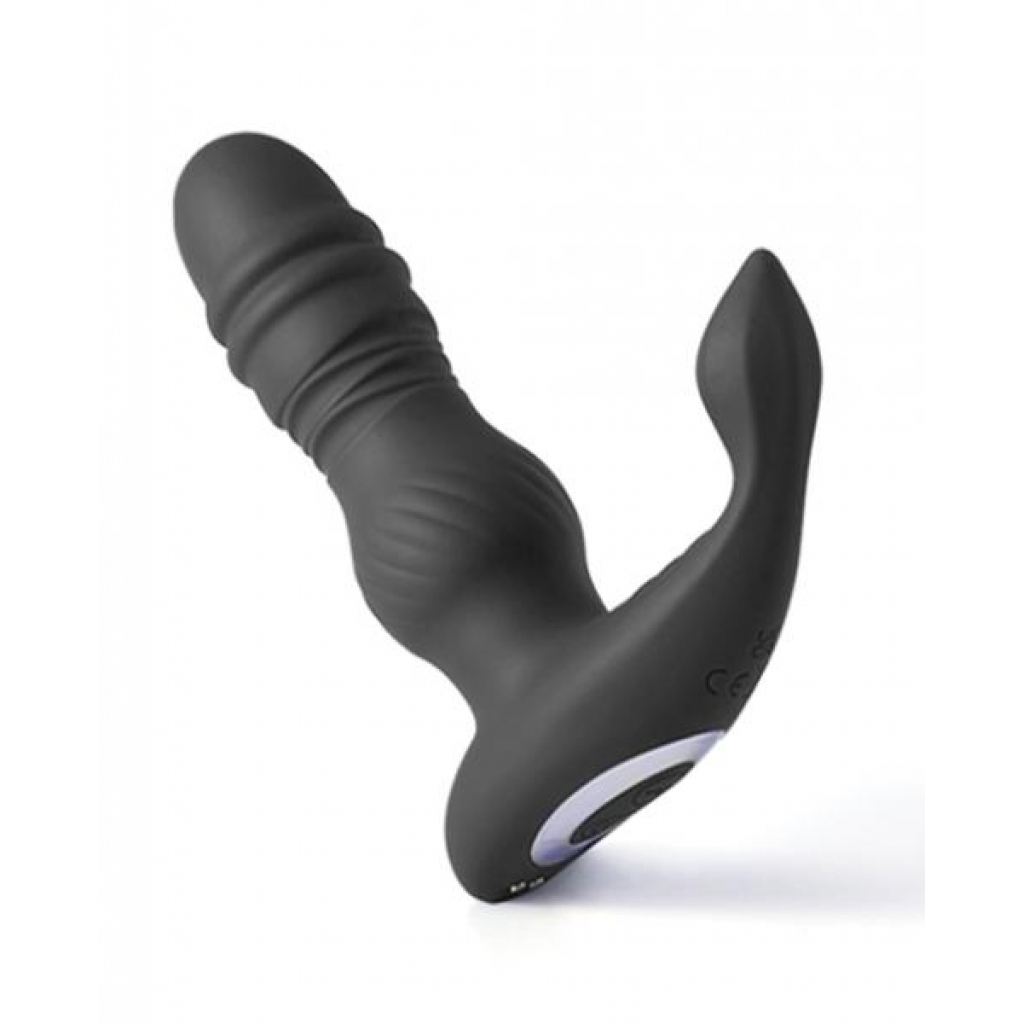 Jaden Thrusting Prostate Massager Vibrating Butt Plug - Black