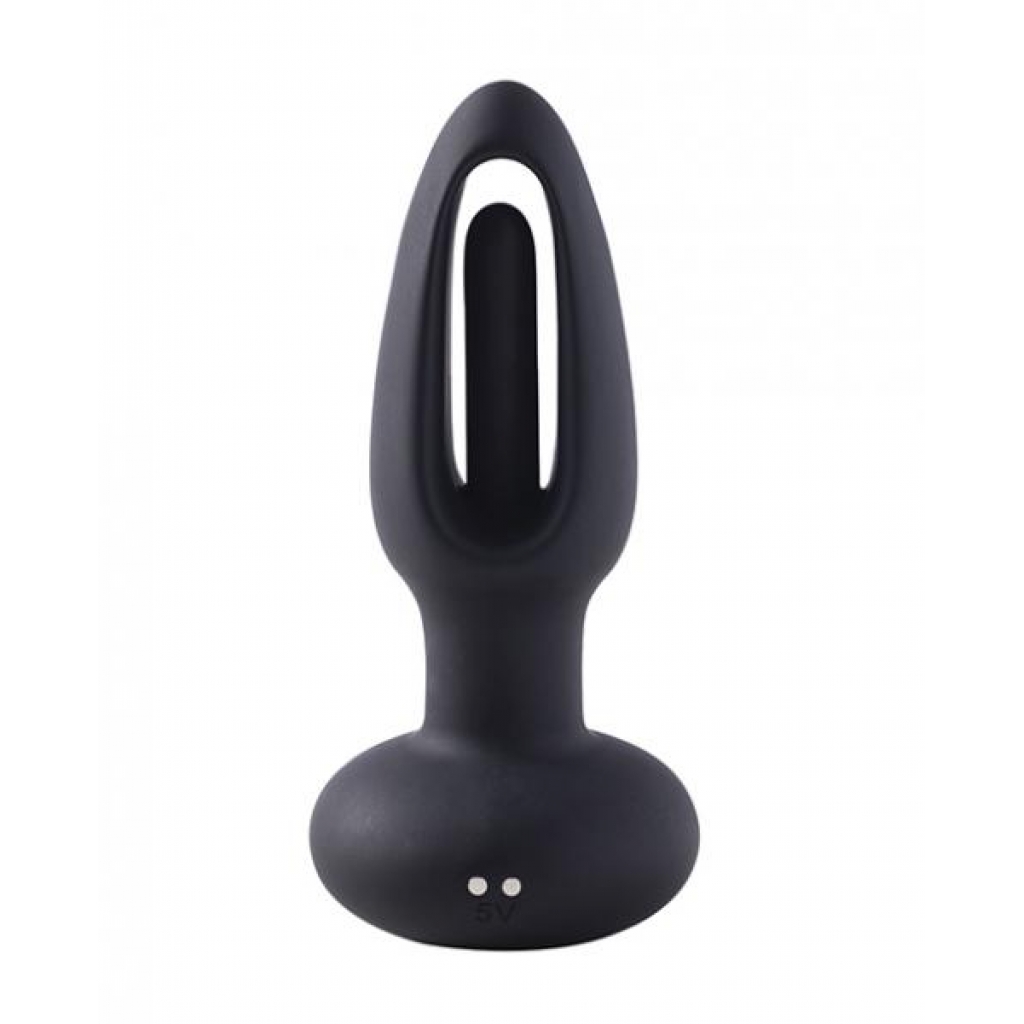 Snuggy Flapping Anal Plug Vibrator - Black