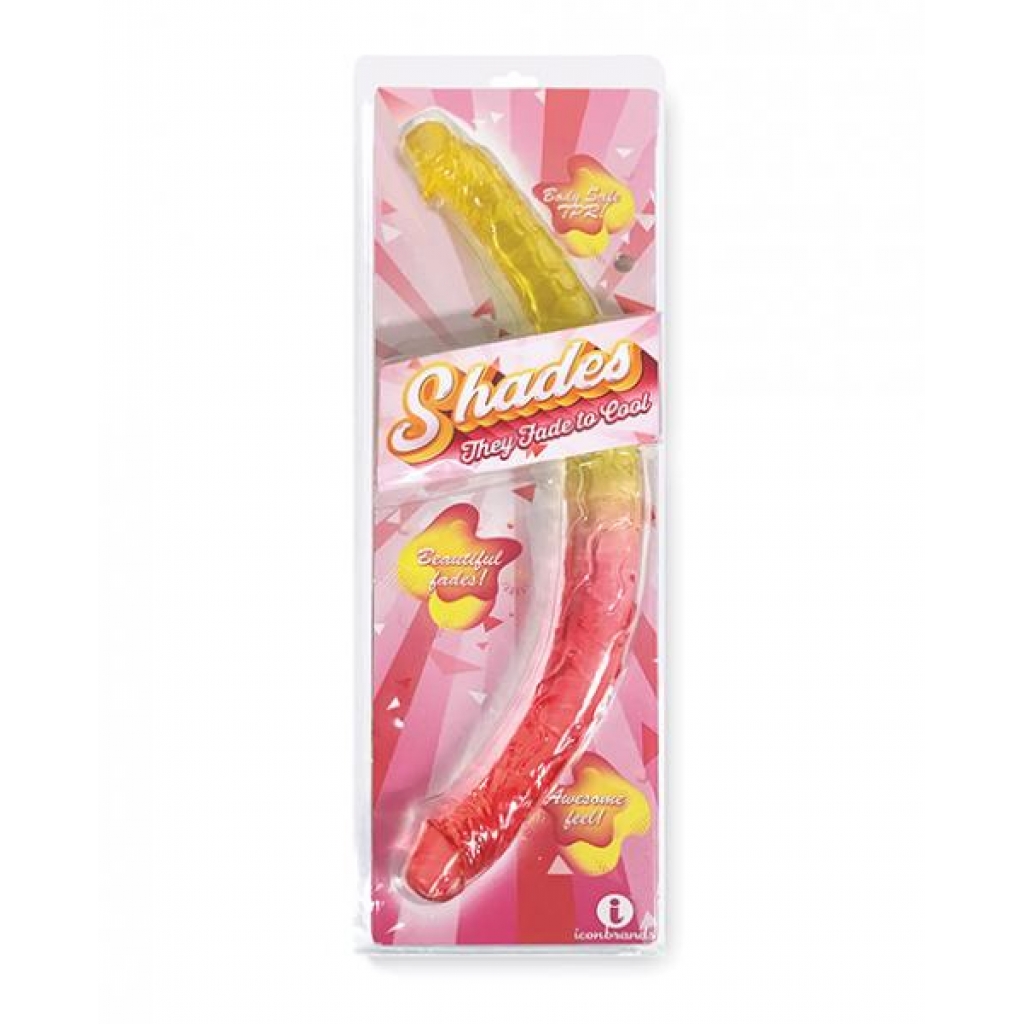 Shades Jelly TPR Gradient Double Dong – Pink/Yellow